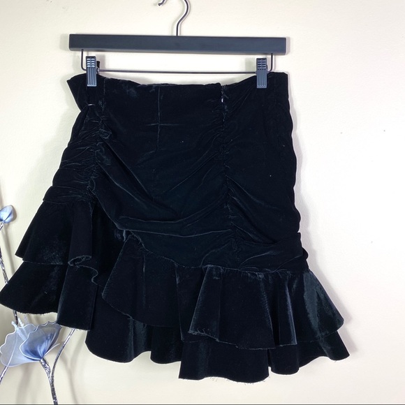 Zara Draped Mini Skirt in Velvet Black Blogger Fav - Picture 12 of 14
